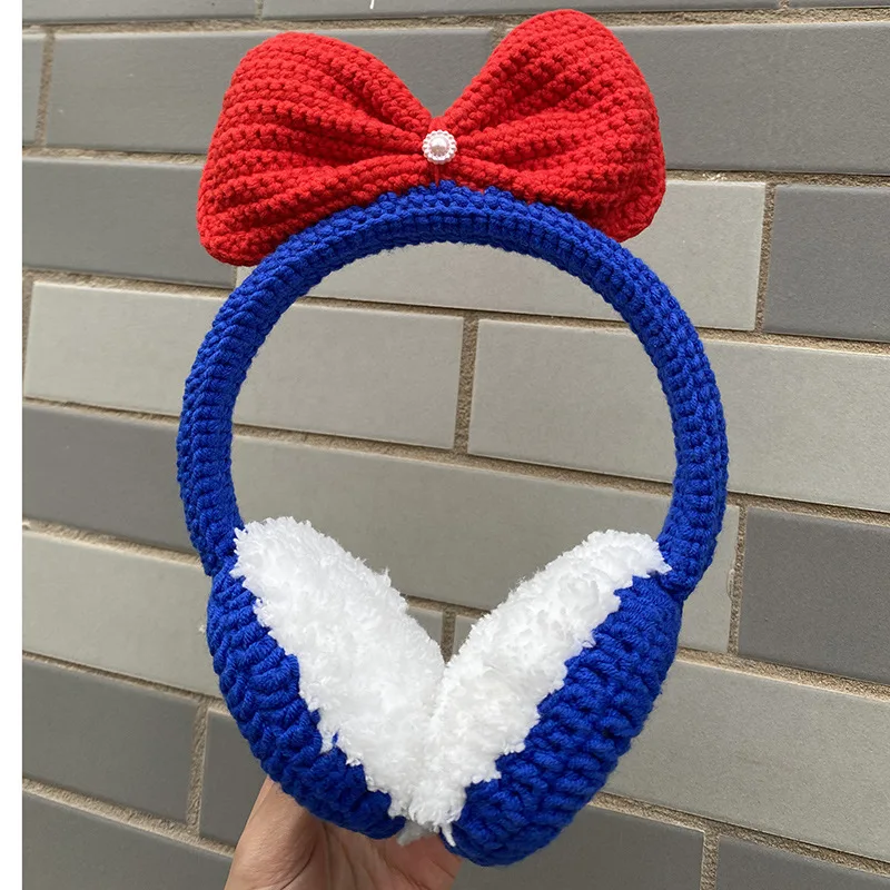 Handmade yarn woven cold earmuffs Christmas themed cartoon headgear