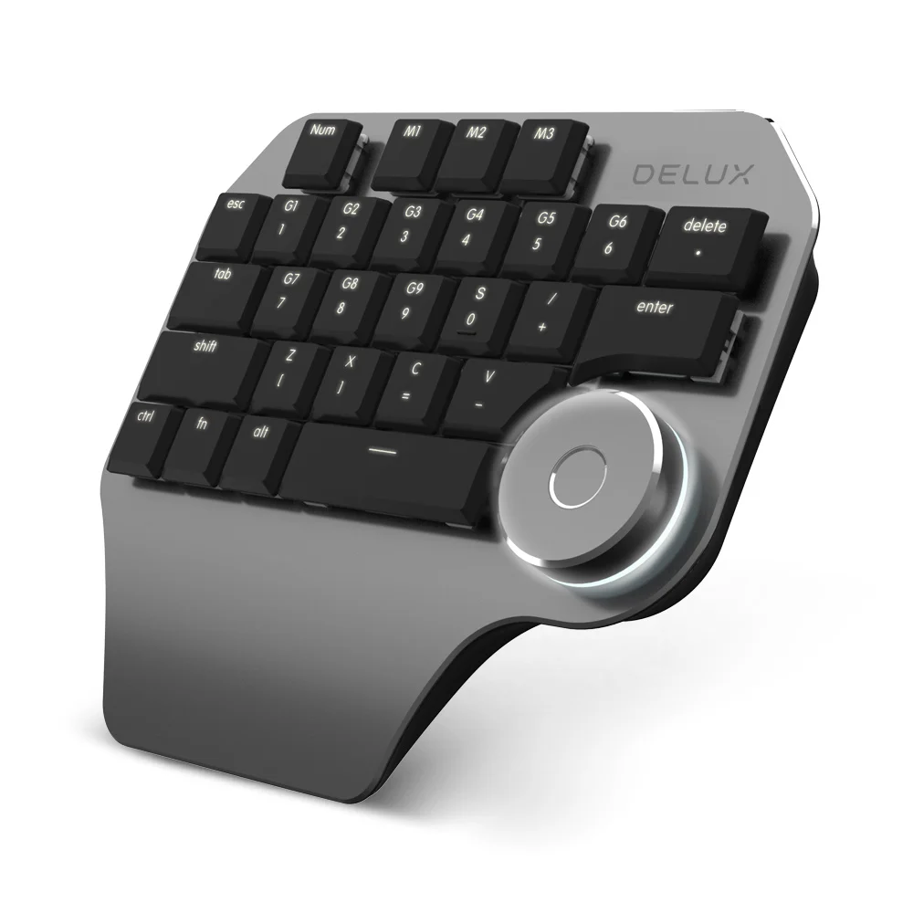 T11 Mechanical Single Hand Mini Wired Keyboard With Smart Dial 3 Group Customized Key Designer Computer Keypad For Windows