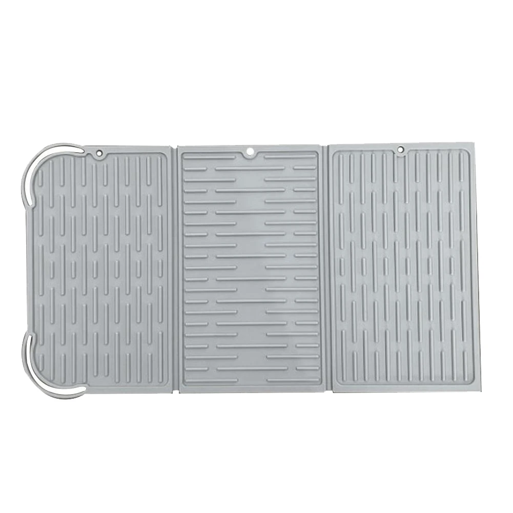 Big Silicone Dish Drying Mat Drainer Mat Protection Heat Resistant Counter Top Mat Sink Non Dish Tool Grey