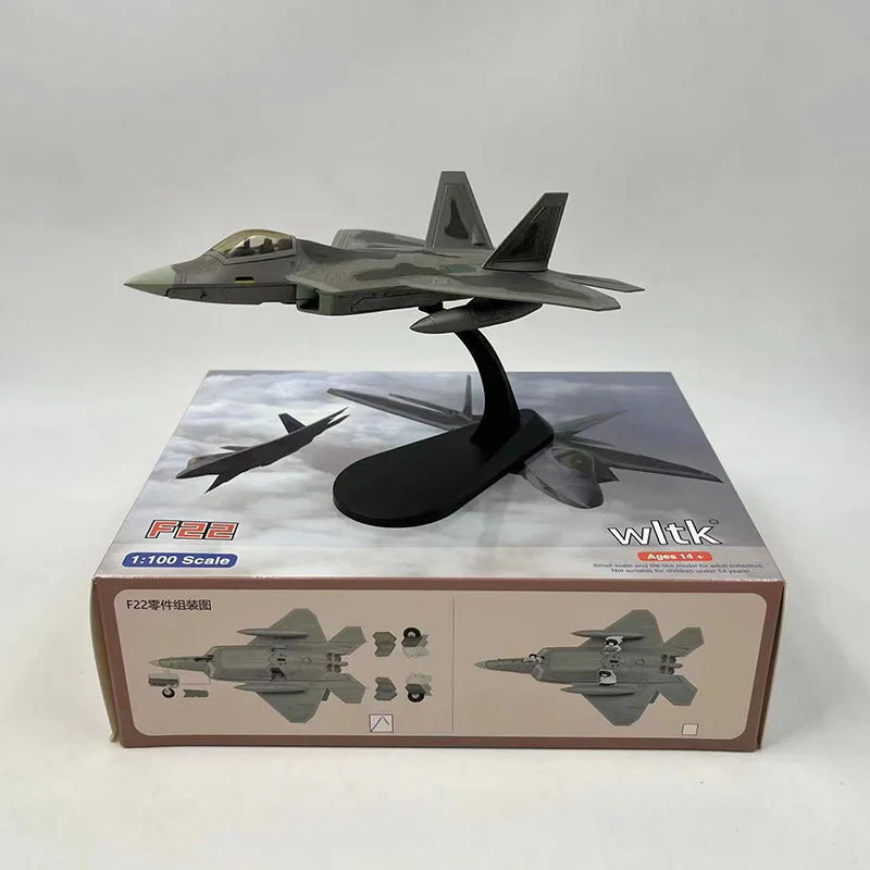 Wltk Diecast Metal Plane Toy 1/100 Scale Model Toys Lockheed F-22 F22 Raptor Fighter USA Air Force