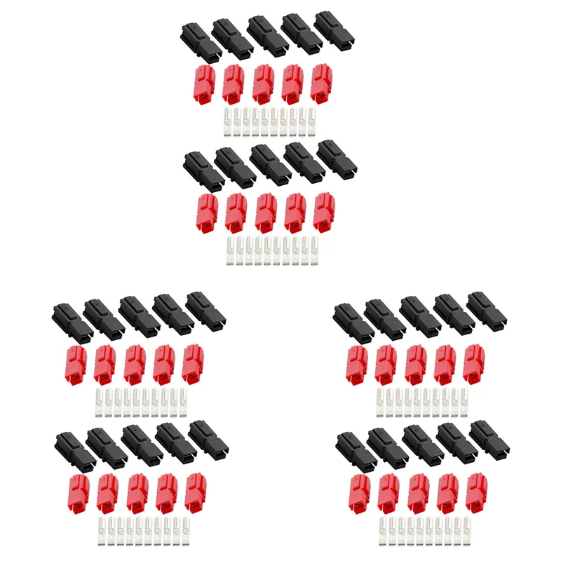 

30 Pairs 30A Amp 600V Power Marine Connector Pole Red Black For Anderson Powerpole