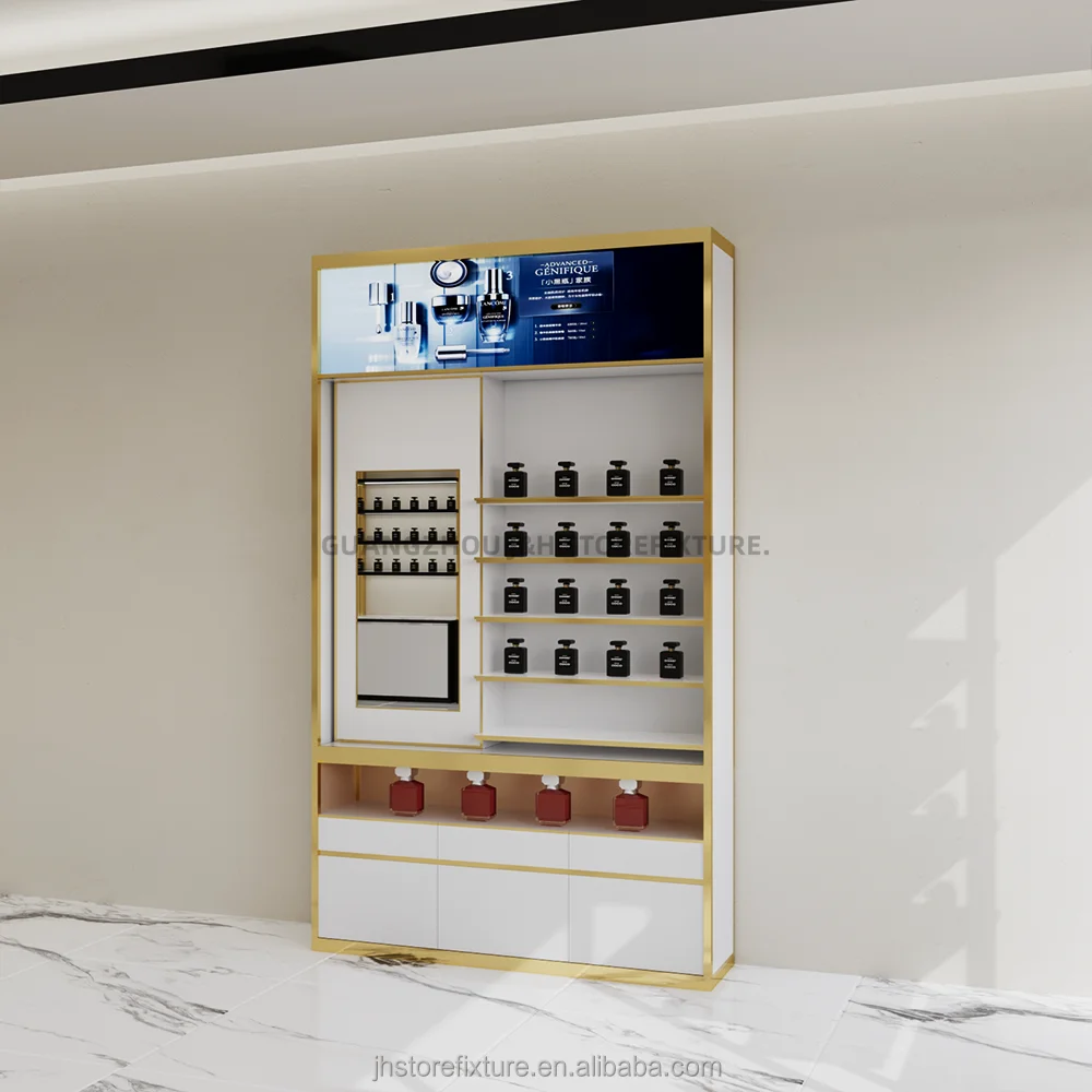 Custom. Custom. Custom. Hot Koop Retail Parfum Parfum Kiosk Muur Display Plank Houten Plank Parfum Cosmetische Winkel Interieur Ontwerp
