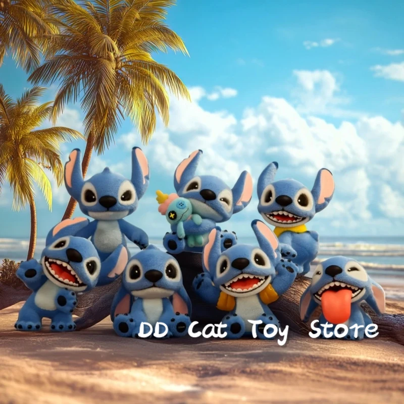 

New Genuine Disney Stitch Fury Adventure Series Flocking Blind Box Kawaii Stitch Model Action Figure Surprise Box Birthday Gift
