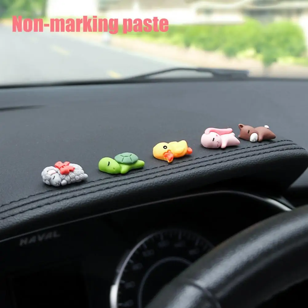 Cute Cartoon Decorations Animal Ornament Non-marking Resin Car Tortoise Bear Sheep Ornament For Cars Interior Accessories