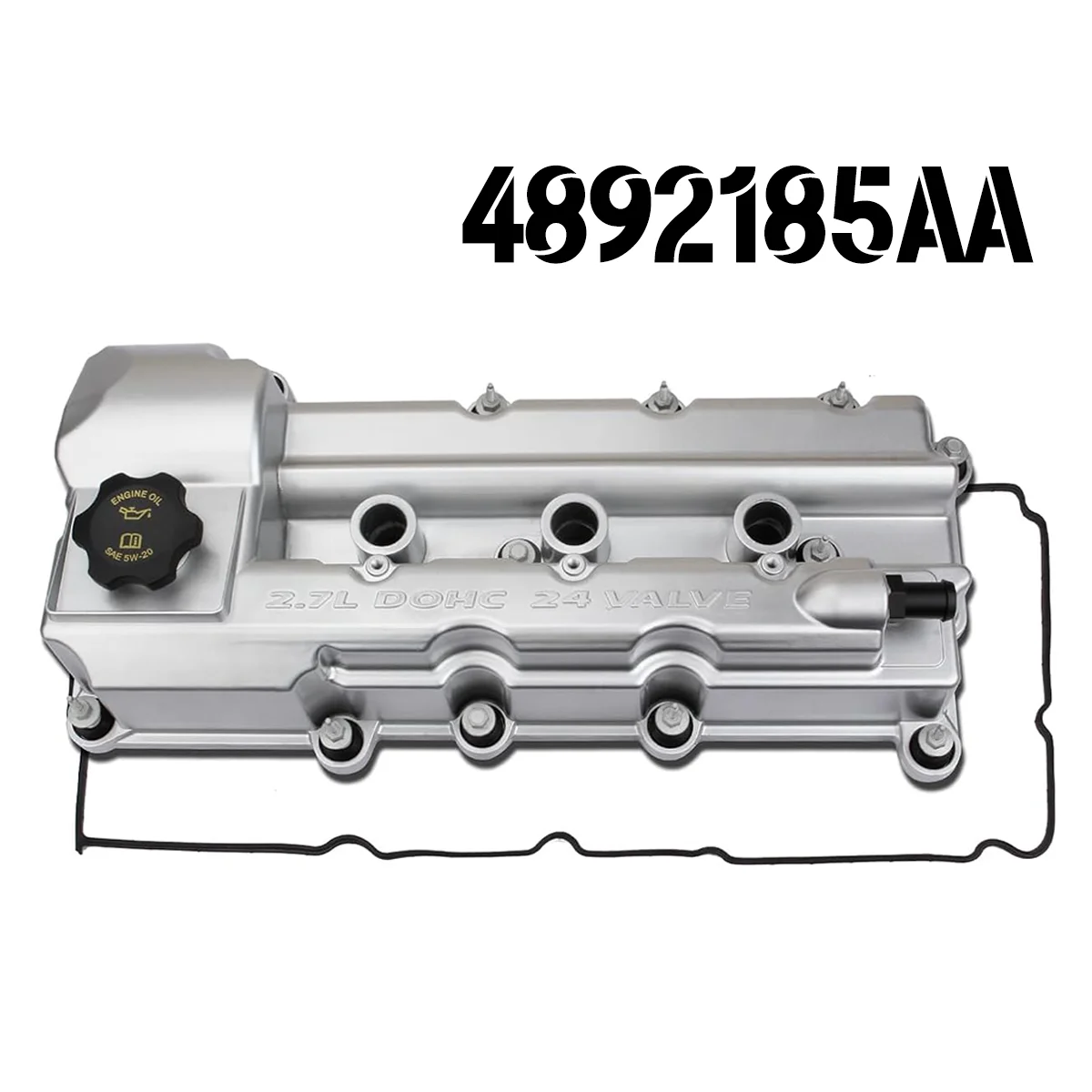Aluminum Left Rocker Cover for Chrysler Dodge 2.7L V6 Engine Driver Side Replaces 4892185AA 4892185AB 4892185AC
