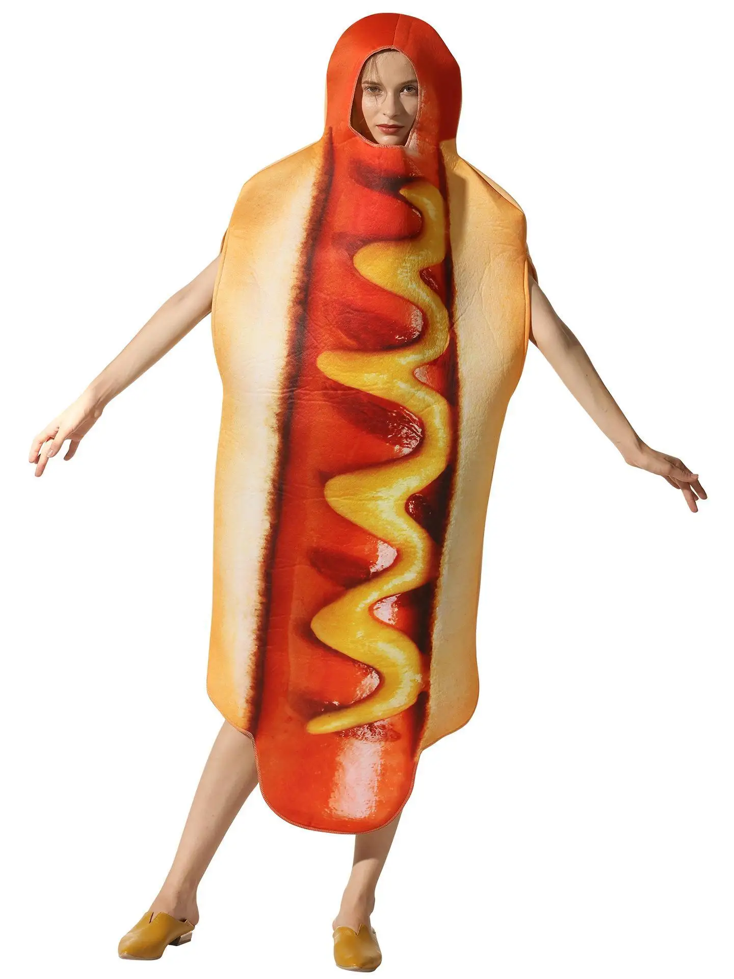 

Halloween Performance Costume Hot Dog Outfit Jumpsuit Women's Ethnic Wear Stage Costume No Brand Registered Trademark