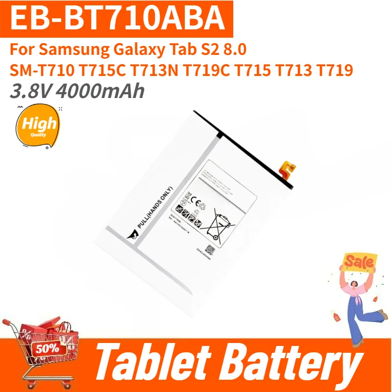 High Quality EB-BT710ABA Tablet Battery 3.8V 4000mAh For Samsung Galaxy Tab S2 8.0 SM-T710 T715C T713N T719C T715 T713 T719