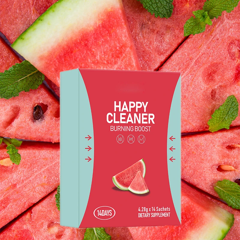 Happy Cleaner Powder – Sugar-Free Watermelon Drink Mix, Antioxidant & Digestion Support, Vegan, Non-GMO, Gluten-Free, 14 Packs