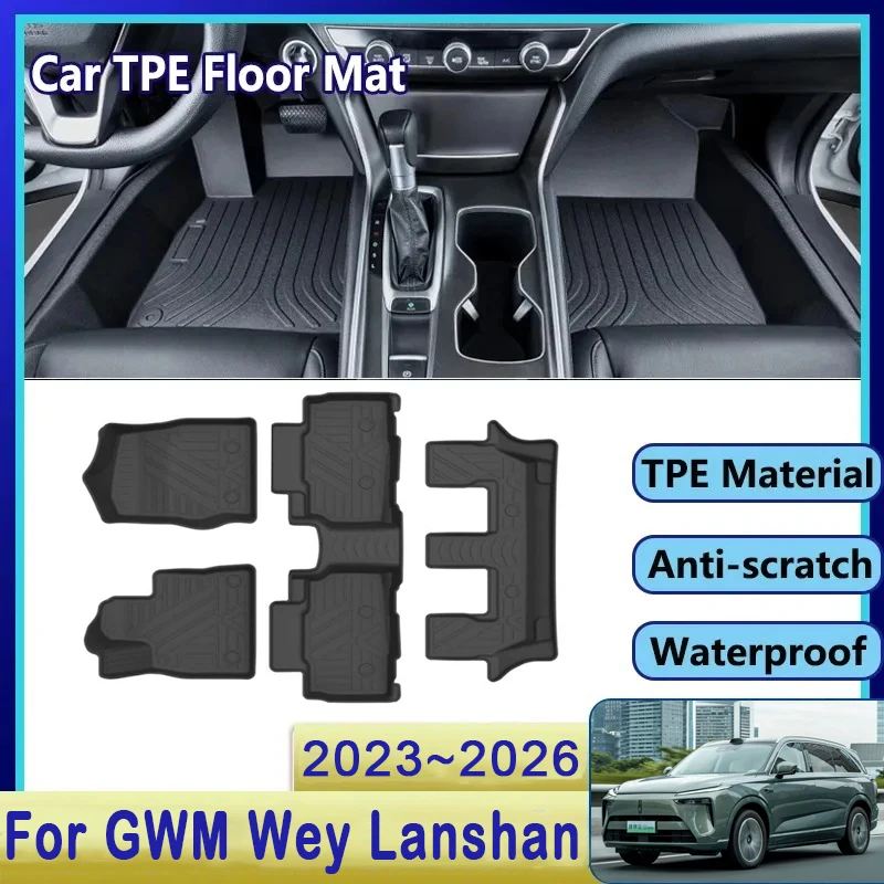 Car Floor Mats For GWM Wey 07 Lanshan Blue Mountain 2023~2026 Waterproof Left Hand Driver Foot Carpets Foot pad Auto Accessories