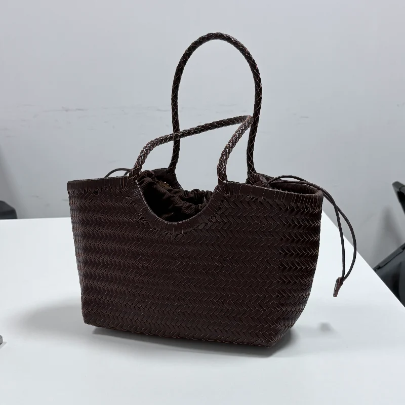 Französische Handgewebte Damen-Tragetasche Große Gemüsekorb-Tasche mit Lässiger Innentasche zum Einkaufen Schulter- und Unterarm-Tragetasche – Detail 9