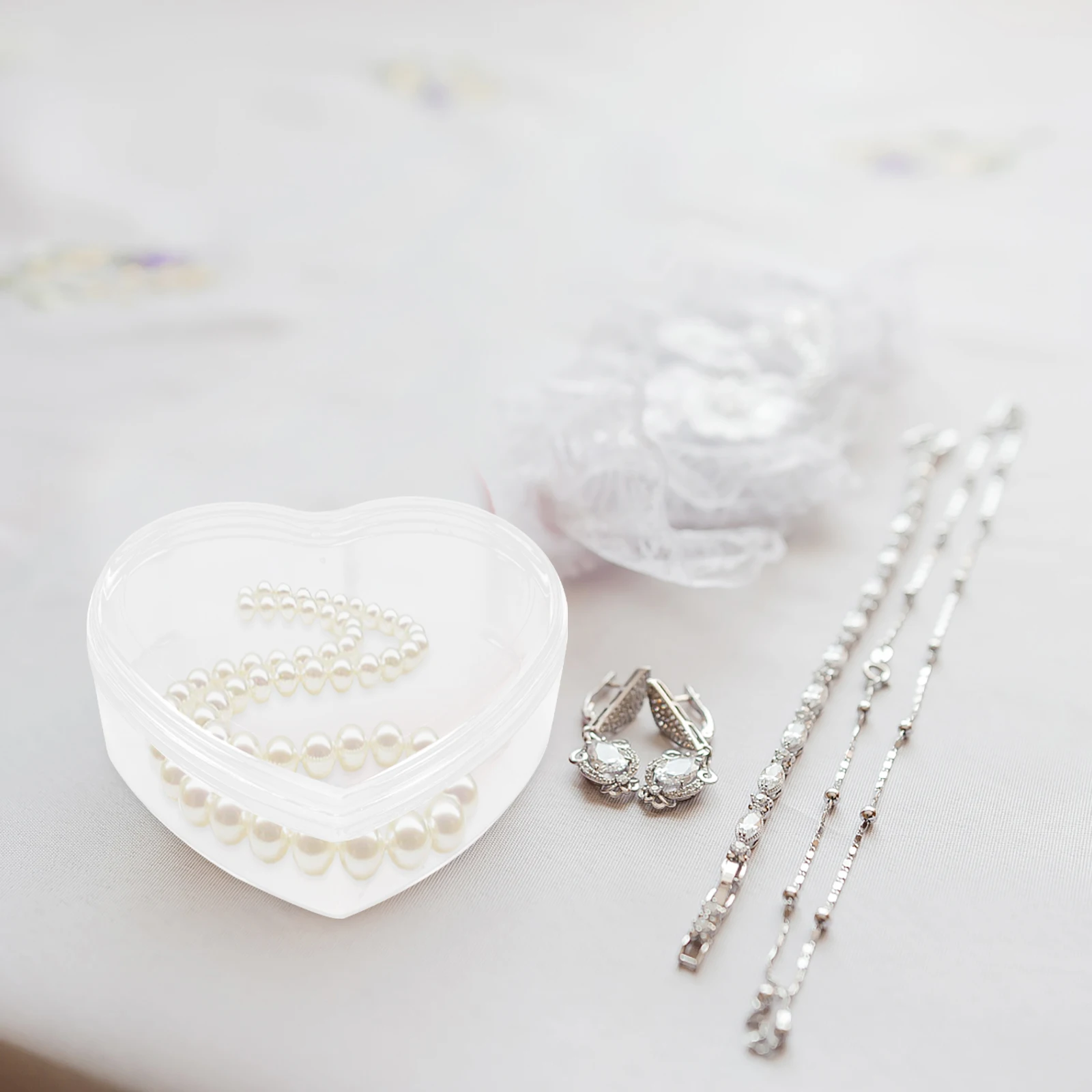 

12 Pcs Candy Storage Box Heart Shaped Boxes Jewelry Container Small Holder Earring