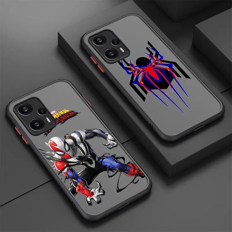 Spider Gwen Marvel Cute For POCO X5 X4 X3 NFC X2 M5S M6 M4 M3 M2 C51 F5 F4 GT Pro Frosted Translucent Phone Case