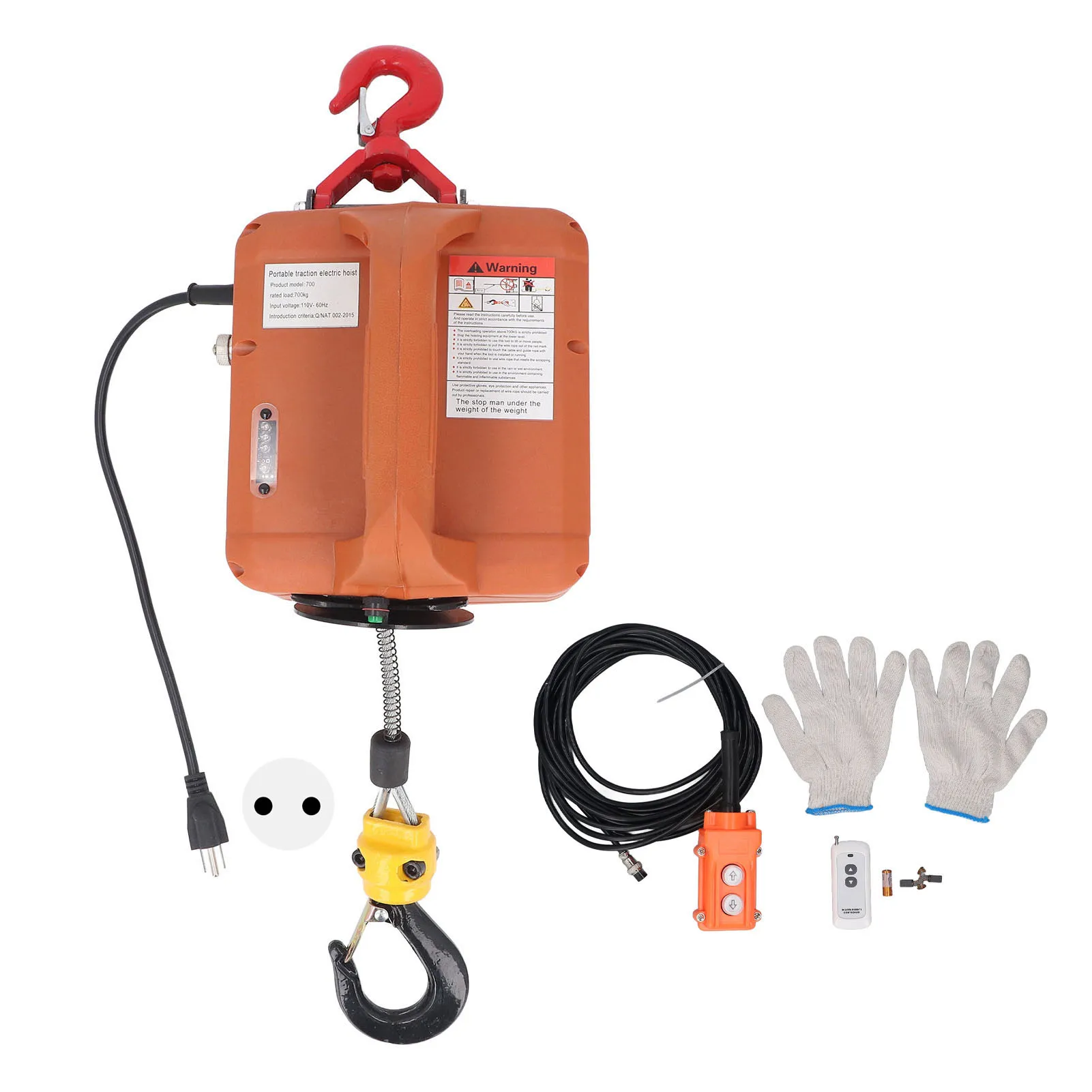 رافعة رفع محمولة سعة تحميل 500 كجم أداة رافعة كهربائية 1500 وات 7.6 متر ارتفاع 100 متر تحكم لاسلكي لقاعدة المستودعات