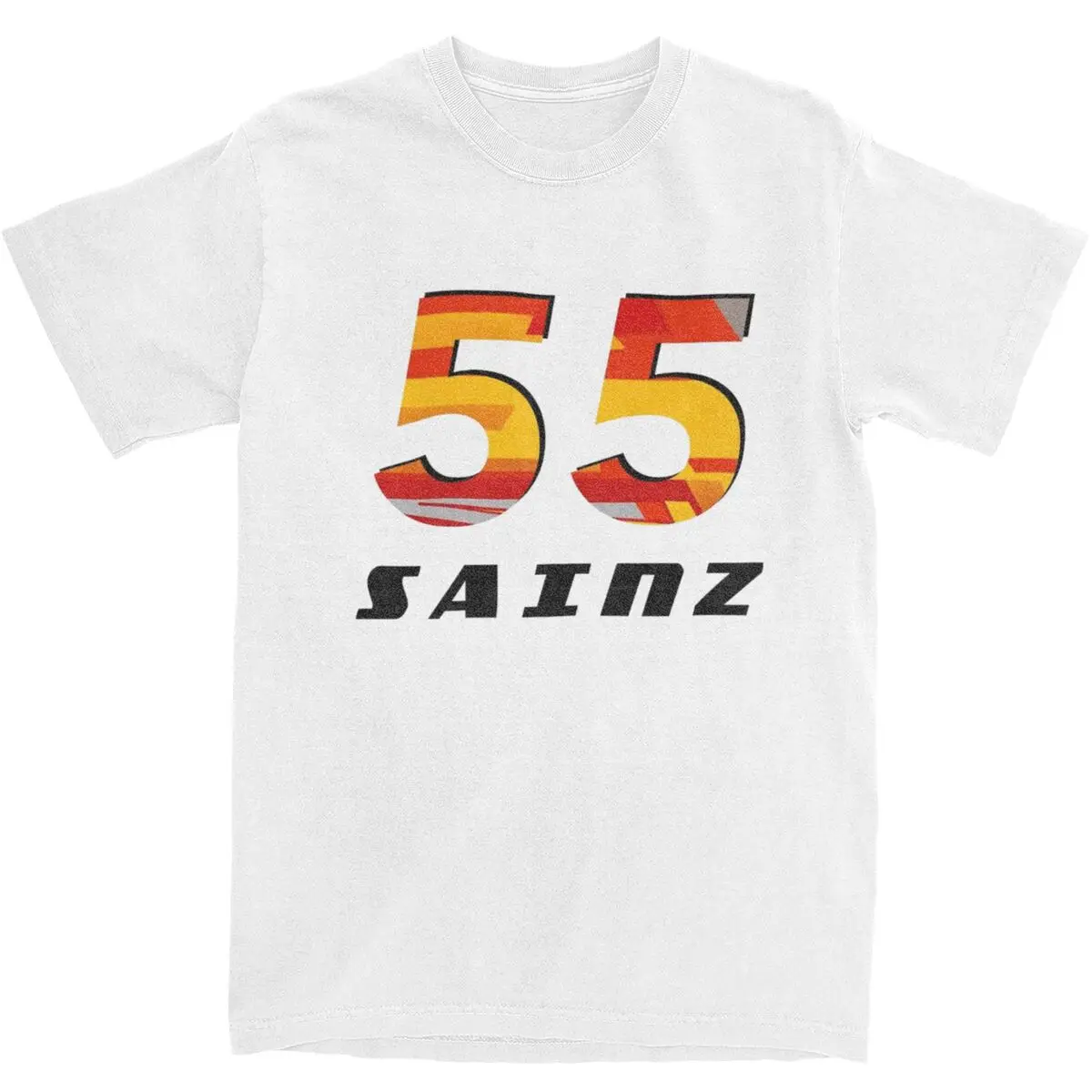 Carloes Sainzs 55 T-Shirt Racing Car Hipster T Shirts Short Sleeve Y2K Funny Tshirt Summer Cotton O Neck Oversize Clothing