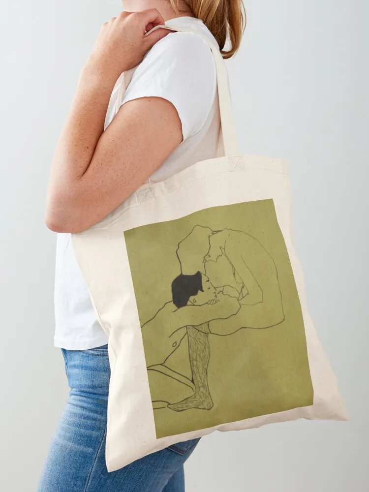 egon schiele-lovers Tote Bag bags woman 2025 Big bag sac pour femme Beach bag Canvas Tote