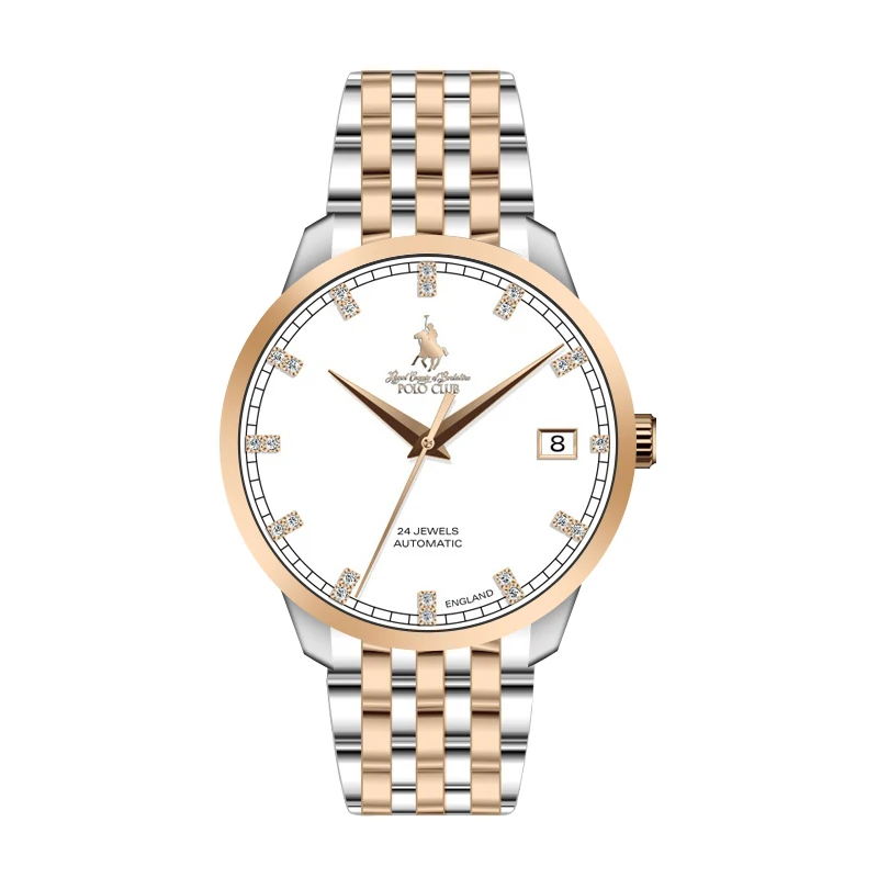 Polo Club High End Luxury Watch for men Japan Movement Business Watch Classic Style with Diamonds Inside Calendar Display PL253