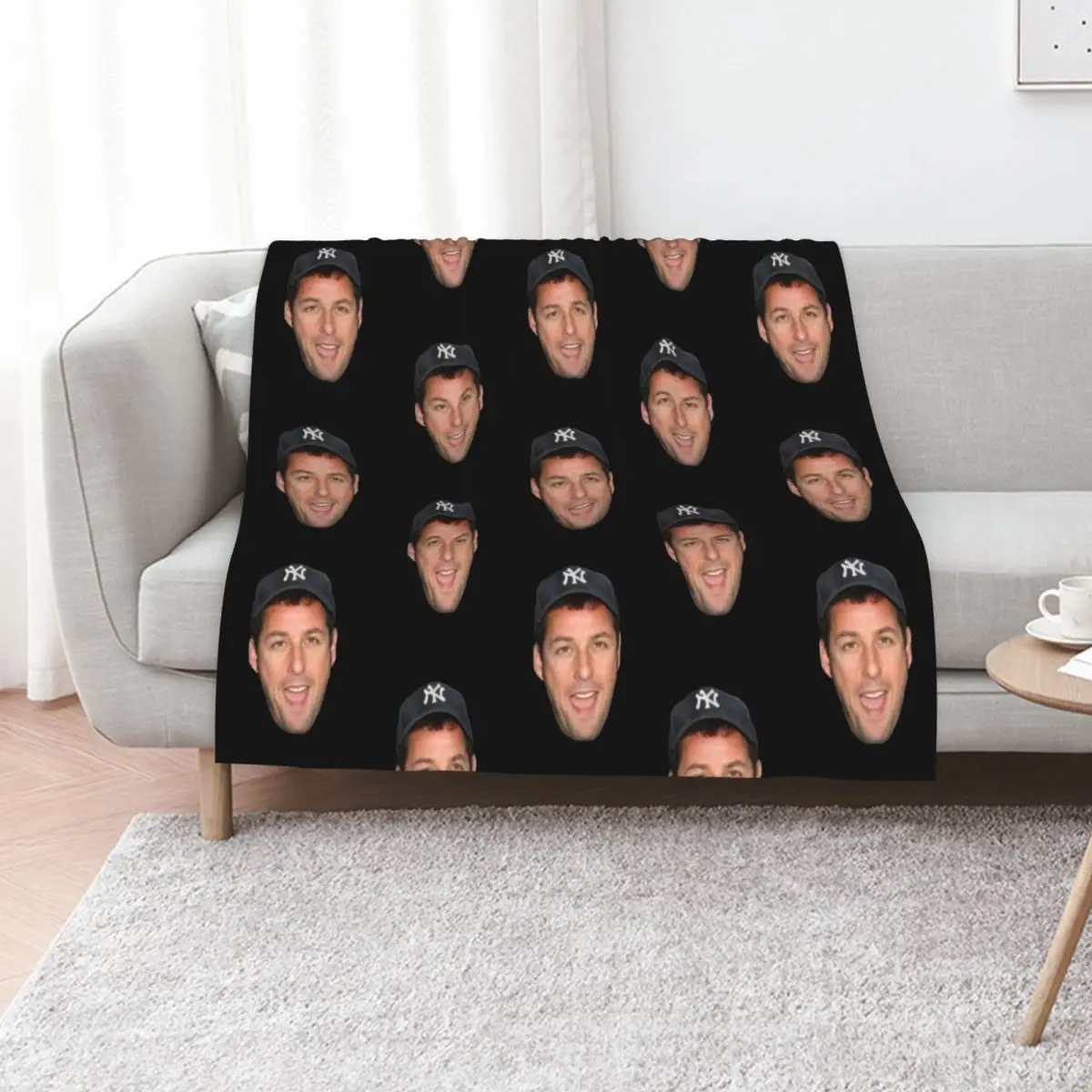 

Adam Sandlers Face Classic TShirt3150 Throw Blanket Quilt Flannels Luxury St Moving Blankets