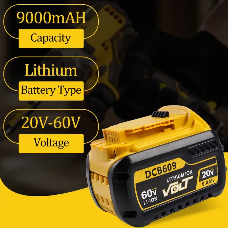 1/2/4PACK 9.0Ah DCB609 بديل لبطارية De-walt Flexvolt 20V/60V MAX XR المتوافقة مع DeWalt Flex-Volt DCB609 DCB612