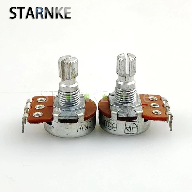 2PCS B50K 16-type 3-pin single-link Volume Potentiometer String Hole Pin With Center Positioning Handle Length 15mm