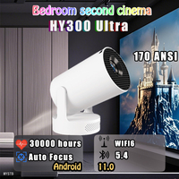Projector 4K Android 11 HY300 Ultra HD 170ANSI Dual WIFI6 BT5.4 Allwinner H713 1080P Home Outdoor Portable Mini Projector 2025