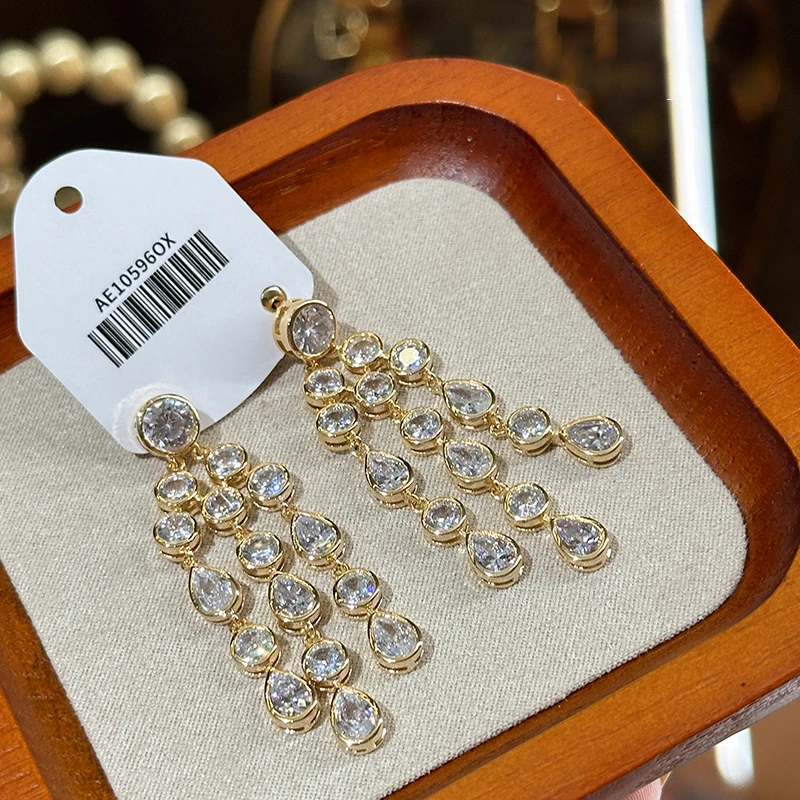 Baroque court vintage exaggerated round drop tassel luxury elegant earrings for women