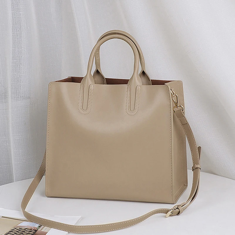 BEEP New Luxury Handbags Women Bags Designer Leather Cowhide Leather Shoulder Bag Women Tote Capacity Brand Luxury Tote bags