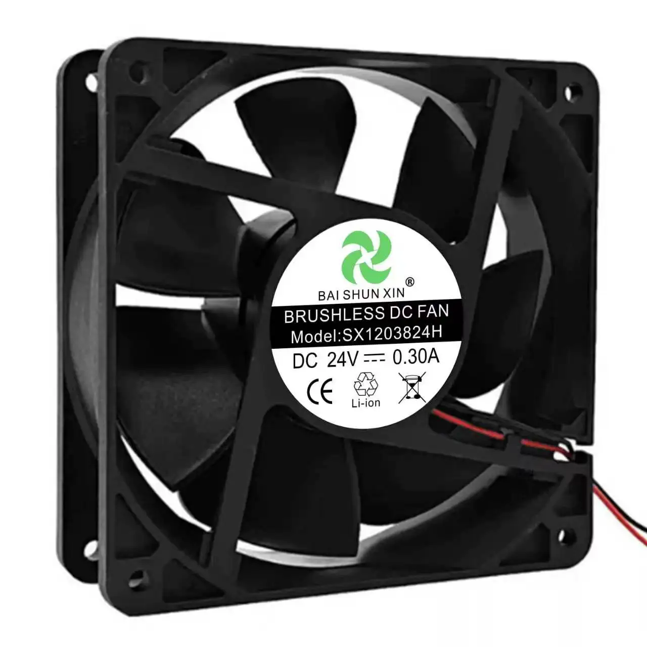 For BAI SHUN XIN SX1203824H DC 24V 0.3A 12038 120x120x38mm Ball Bearing Cabinet Inverter Server Industrial Axial Cooling Fan