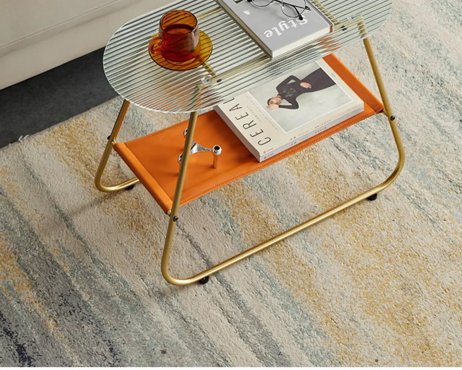 Light Luxury Glass Storage Side Table