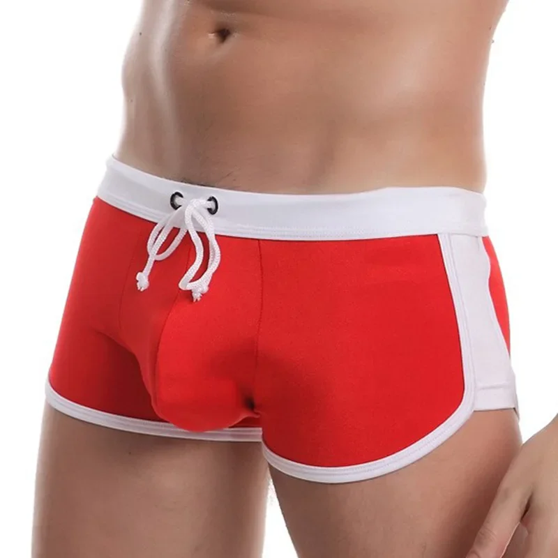 New Fashion Men\'s Swim Trunks Swimming Underwear Supplies Mens Swimsuit Quick-drying Flat Corner Large Size Panties