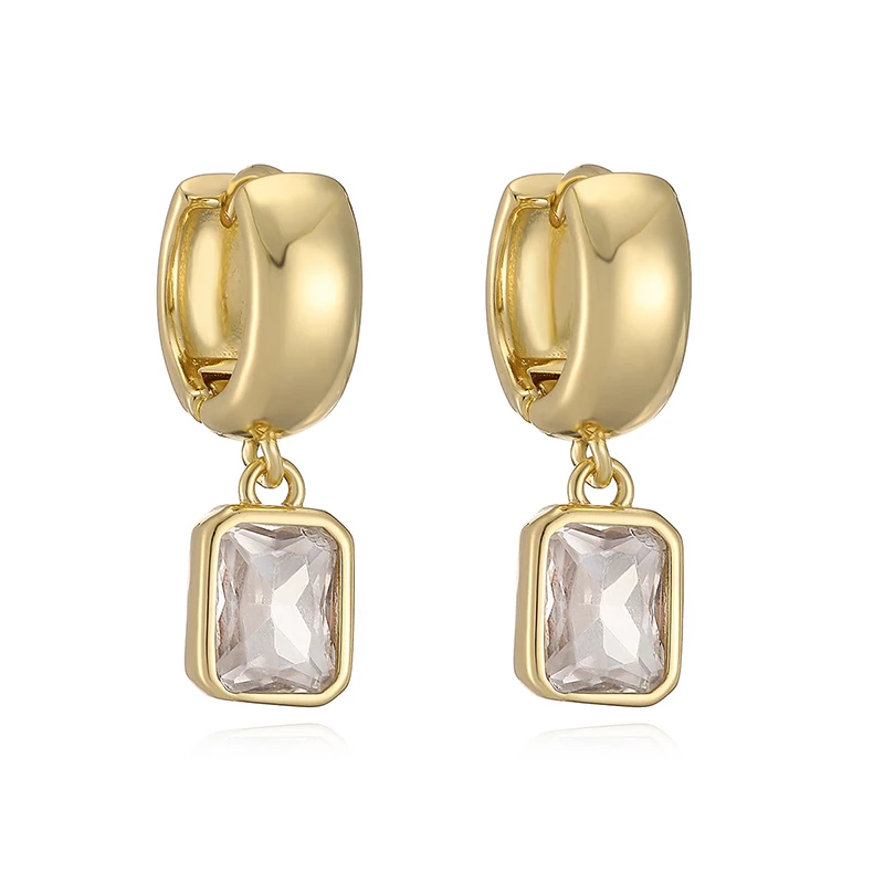 GANPUP Exquisite Quadratische Weiße Zirkon-Ohrhänger für Damen, Modischer Schmuck, Neues Accessoire, Geschenk für Party und Urlaub – Detail 5