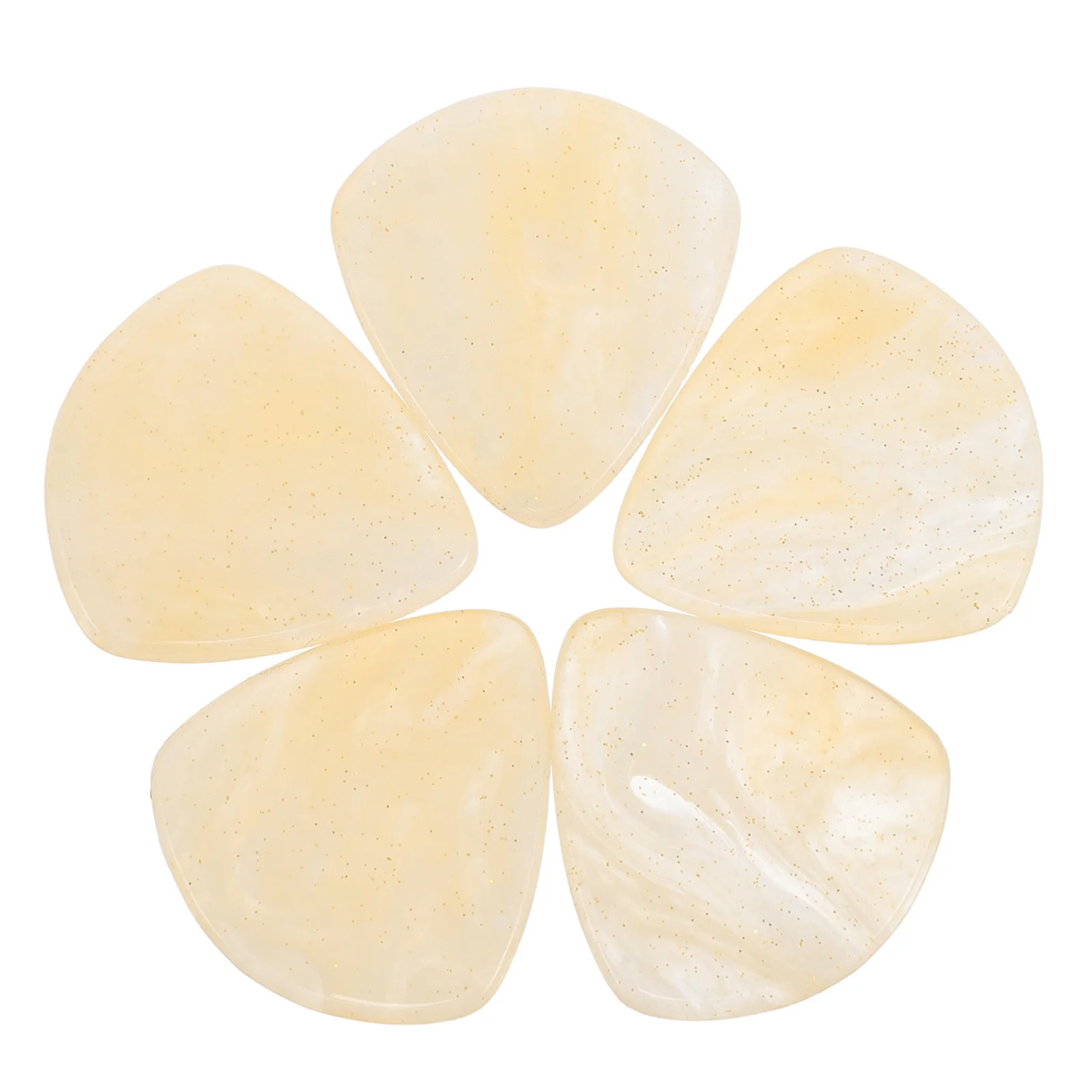 

5pcs Resin Guitar Picks Heart-Shaped Yellow Plectrums For Electric Guitar Bass Smooth Edge Natural Resin Picks Musicians
