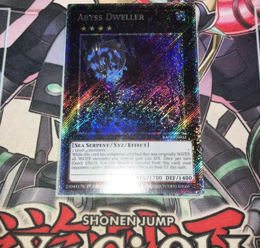 Yugioh KONAMI TCG RA02-EN033 Abyss Dweller Platinum Secret English 1st Edition Collection Mint Card