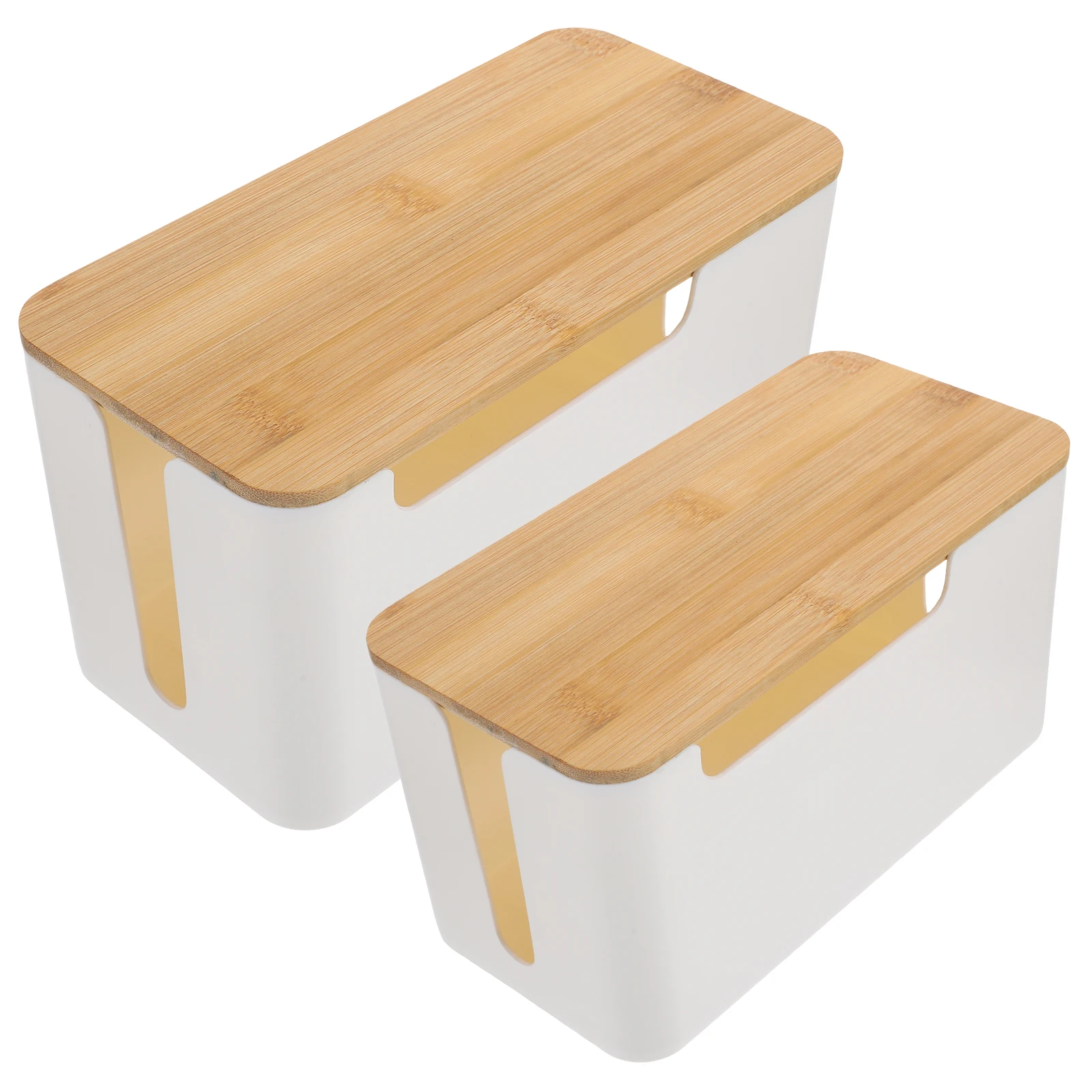 

2pcs Cable Box Durable Wire Organizer Storage Box For Cord Storage Organizer Desk Power Cords Cord Management Case