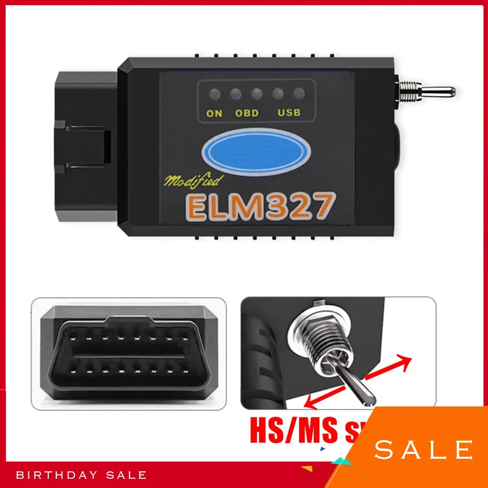 

HS-CAN/MS-CAN ELM327 V1.5 Switch PIC18F25K80 Chip Support BT/WIFI ELM 327 For Ford FORScan OBD2 Car Diagnostic Scanner