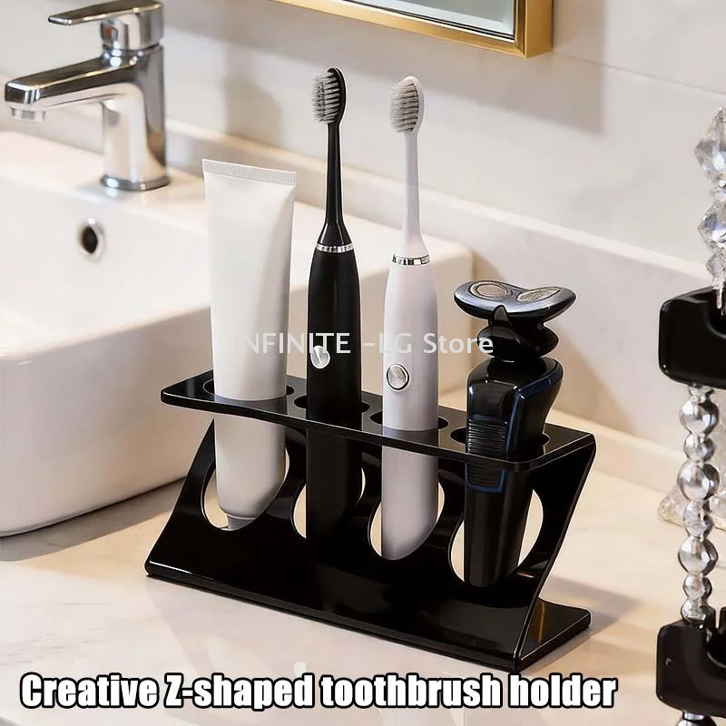 Creative Z-shaped Electric Toothbrush Holder, Bathroom Vanity Storage Rack, Razor, Toothpaste, And Dental Tool Storage Bracket