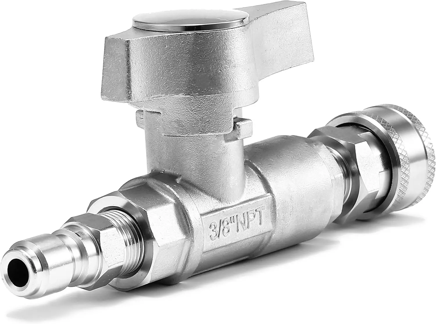 

High Pressure Ball Valve Kit for Power Washer, 3/8" Quick Connect, Stainless Steel, Up to 5000 PSI