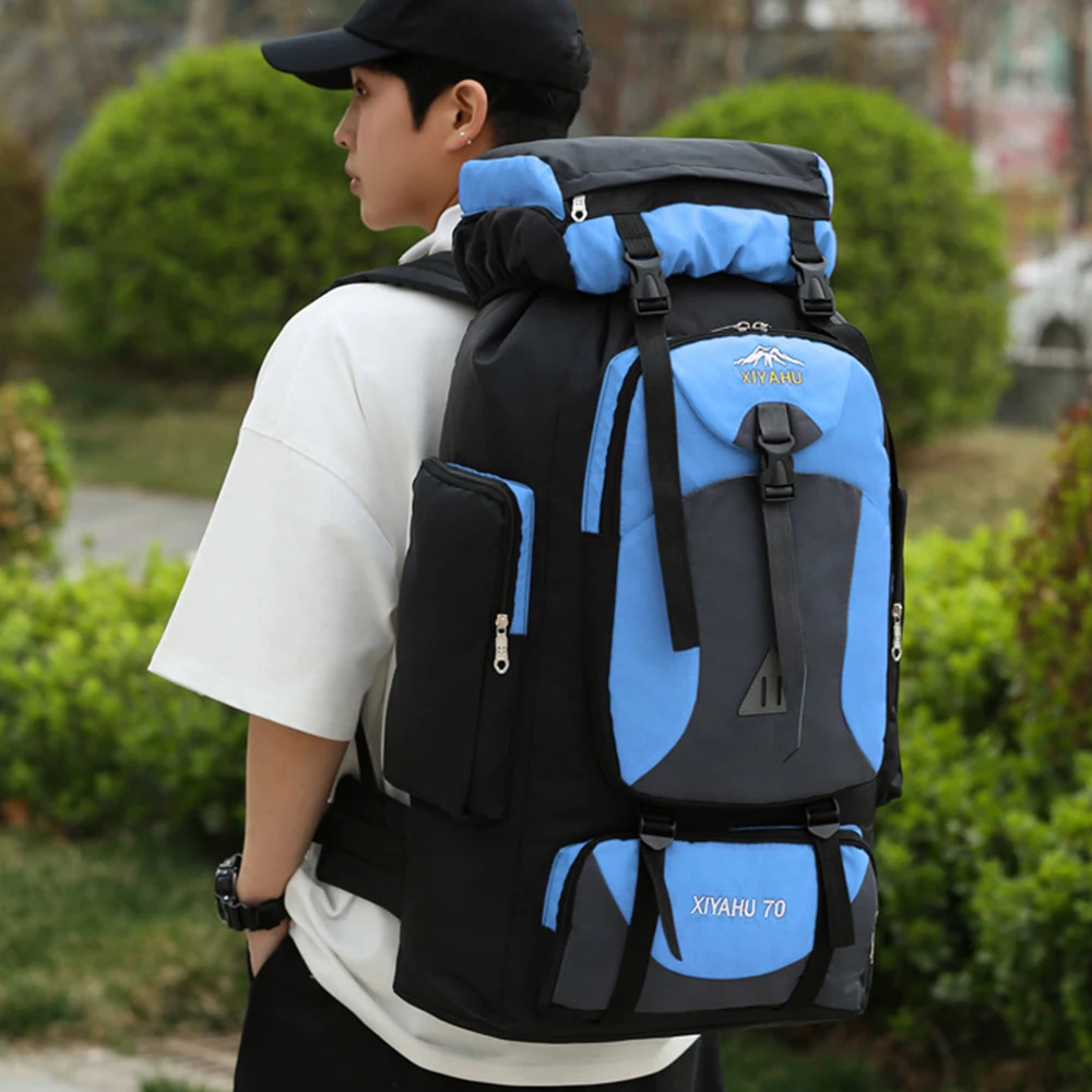 

Новая уличная альпинистская сумка 70 л для мужчин и женщин, спортивный рюкзак большой емкости, водонепроницаемый рюкзак для отдыха и пешего туризма