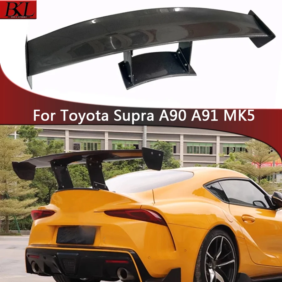 High quality Carbon Fiber Tail fins Rear Trunk For Toyota Supra A90 A91 MK5 VRS Style Spoiler Guide Wing Rear Wing body kit