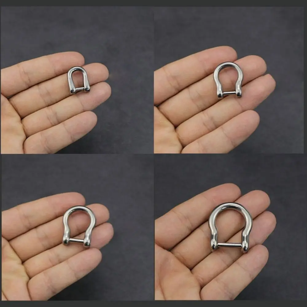 1pcs Horseshoe Buckles Carabiner Titanium Alloy D Bow Staples Shackle Key Ring Keychain Hook Buckles Outdoor Bracelet Buckles