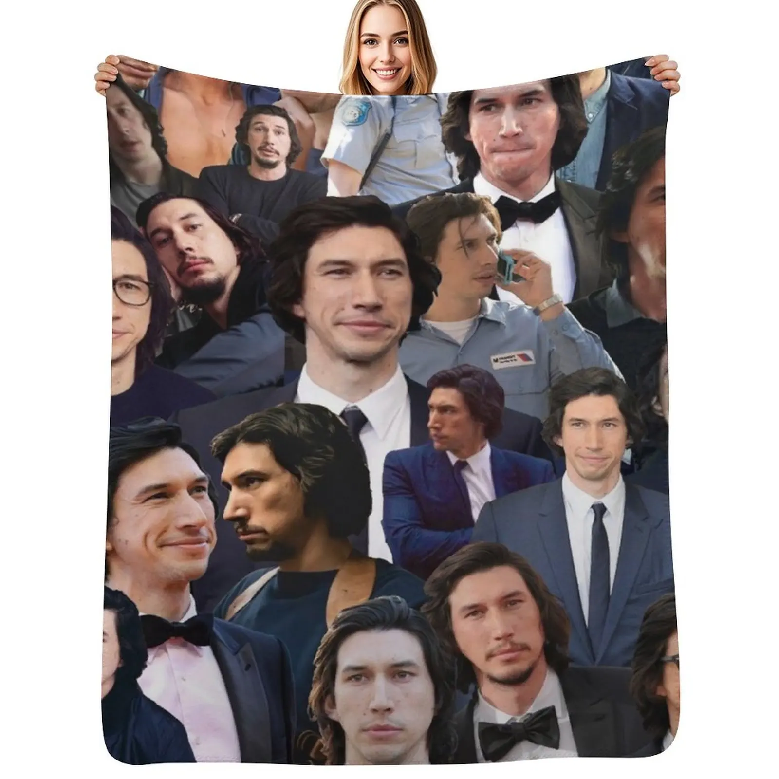 

Adam Driver Blue Collage Throw Blanket Sleeping Bag Heavy sofa bed Designers Blankets