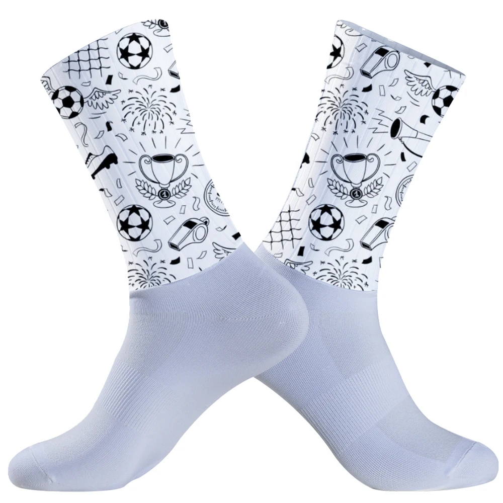 Chaussettes de cyclisme coordonnantes en silicone, pour vélo, sport, course à pied, aero, nouvelle collection été 2024