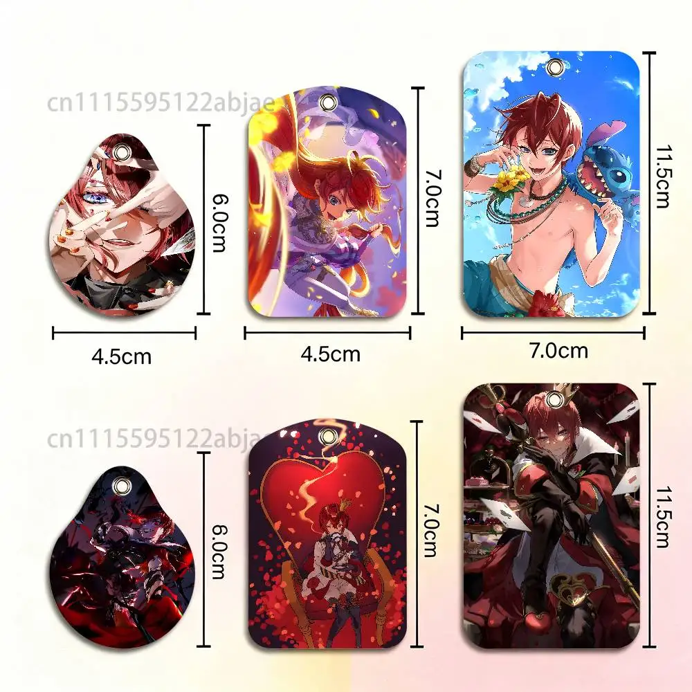 R-Riddle Roseheart Rectangle ID Card Case Keychain Access Card Bag Key Tag Ring Leather Card Holder Key Ring