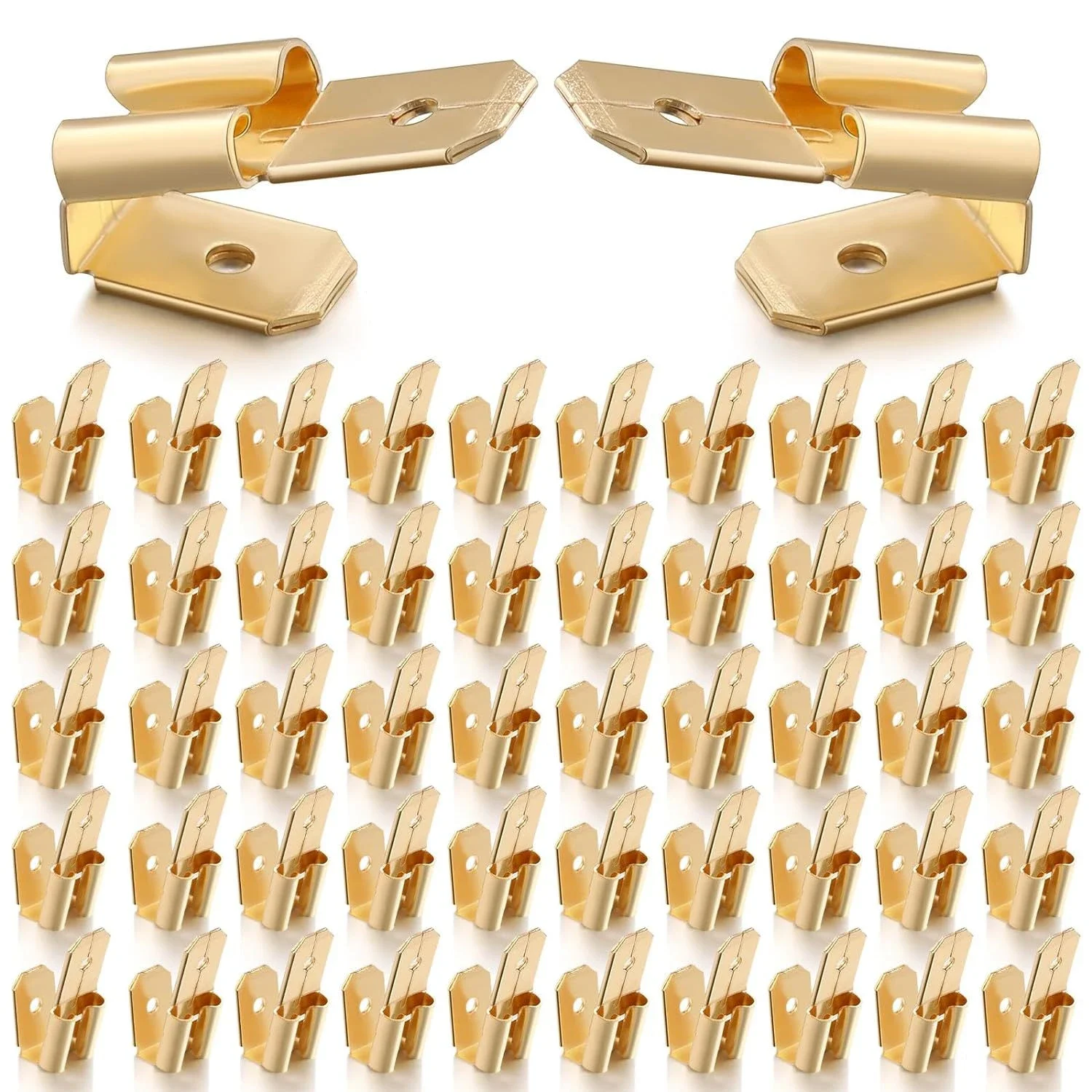 

Piggyback Spade Connectors, 3 Way Adapter Dual Male To Single Female Brass Quick Disconnect Connectors