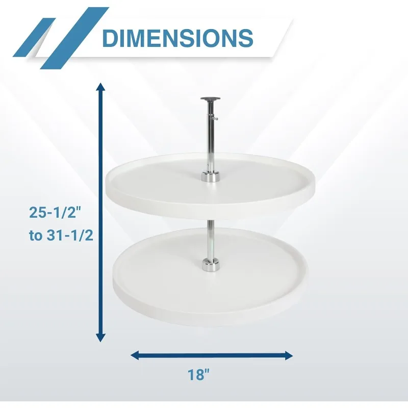 Susan Full Round 2 Estantes de Polímero 32" (Set) Blanco