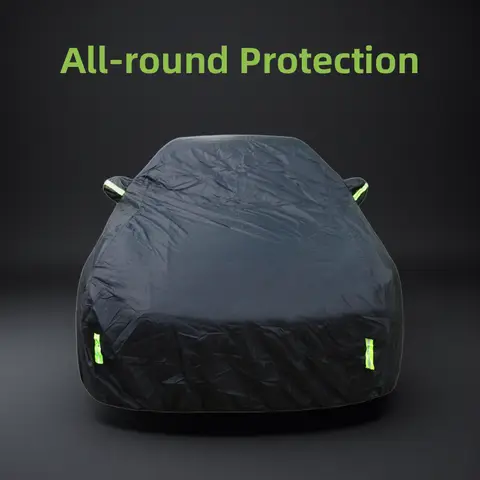 Car Cover Full Exterior Black Auto Cover Sunshade Dustproof Protection With Reflective strips Universal for Hatchback Sedan SUV