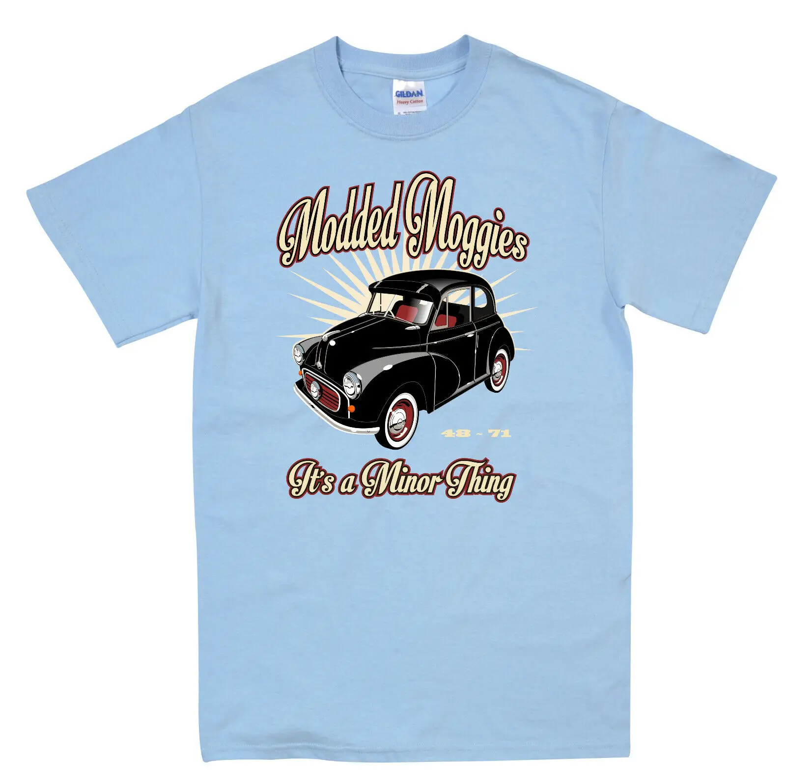 Morris Minor Classic Car Hot Rod Modded Moggies Top T Shirt