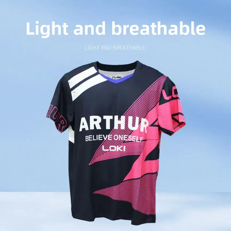 

LOKI Thunder God Table Tennis Jacket Men's and Women's Summer Quick Drying Breathable Sports T-shirt Training Short Sleeve