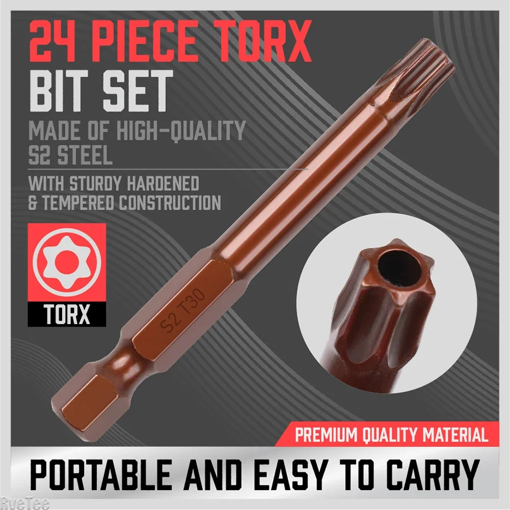 24PCS Metal Drill Bit Set Steel Porcelain Ceramic Tile Concrete Tile Wood Drill Tools S2 Material 60MM Bit 25MM Drill Bit