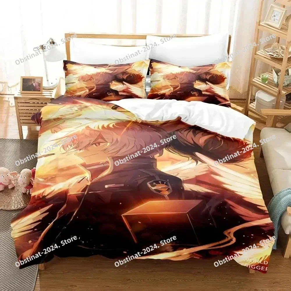 Anime Osamu Mikumo World Trigger Bedding Set Printed single Comforter Quilt Bed Cover Pillow Case 3 Pieces Sets Kids Adult Size