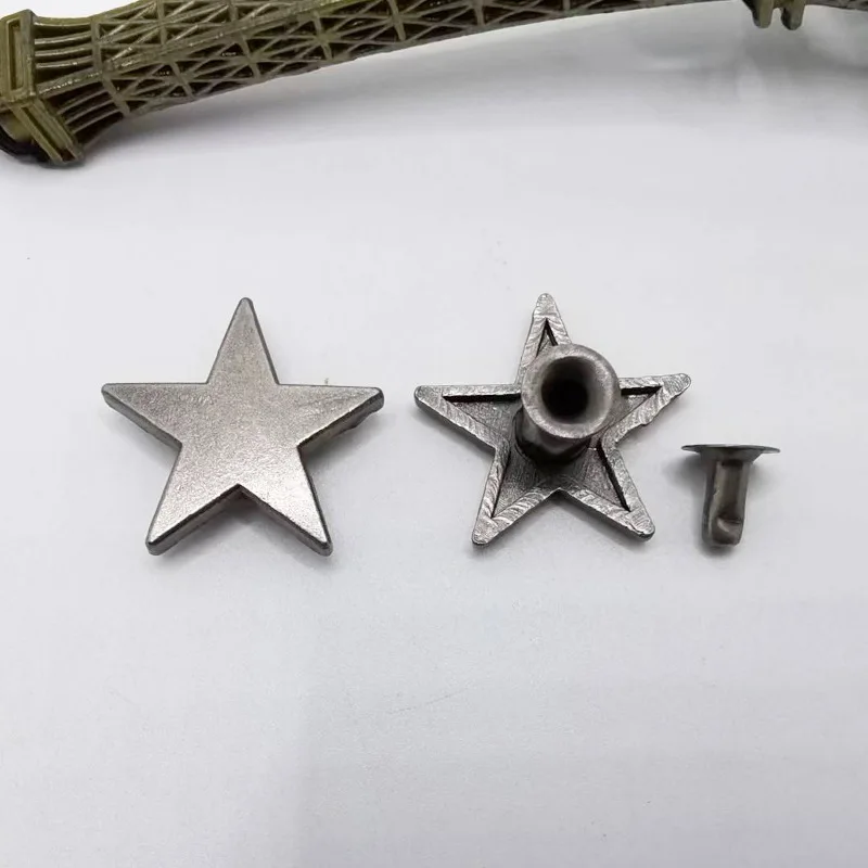 20 Pcs Five-Pointed Star Rock N Roll Rivet Metal Stud Spike Rivets Leather Clothes Bag Belt Shoes DIY Conchos Craft Accessories